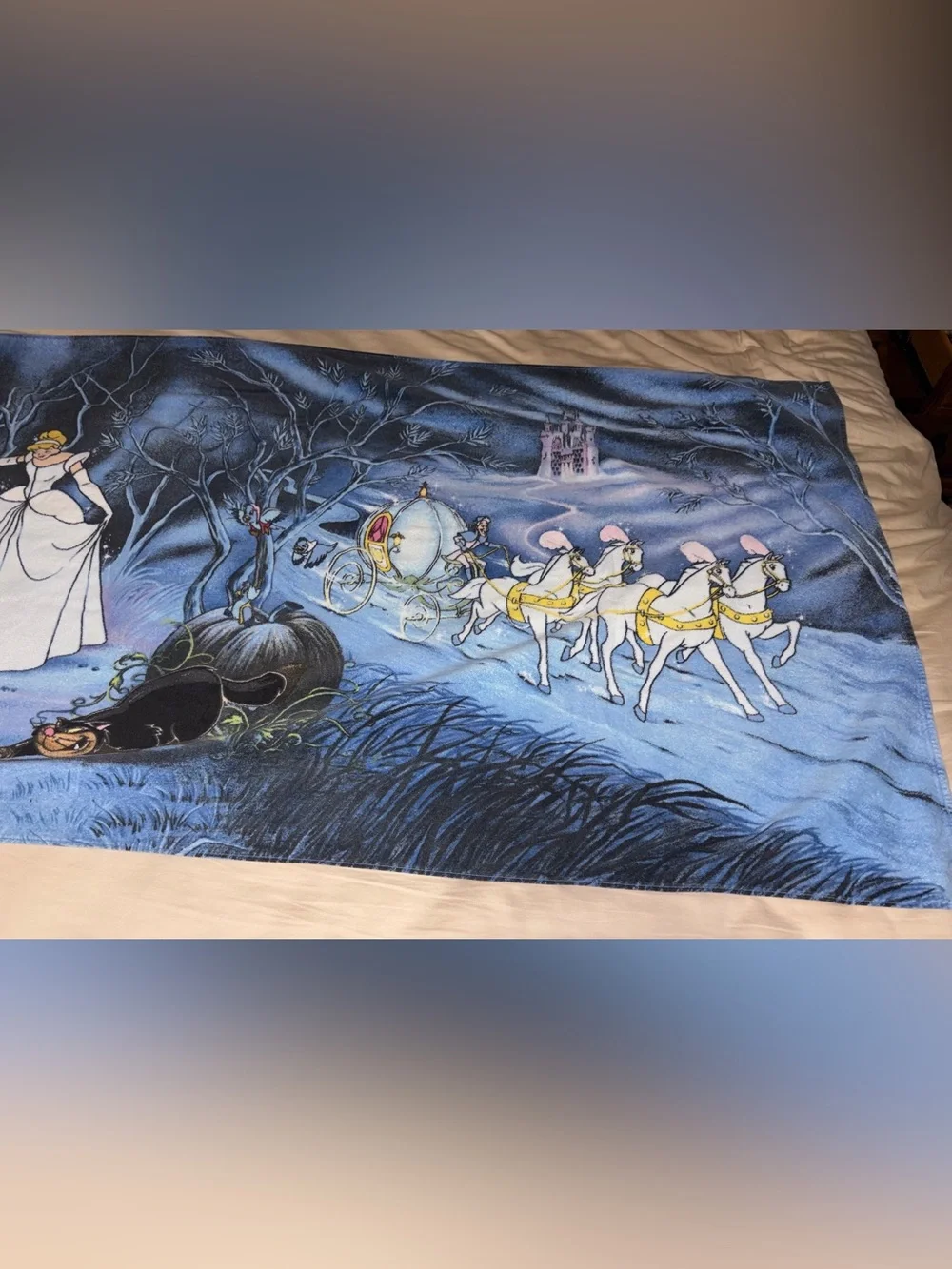 HTF Vintage disney Cinderella Castle Chariot And Horses Oversize 60” x 31”